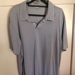 James Perse Sueded Jersey Polo (Light Blue) (5/XXL)